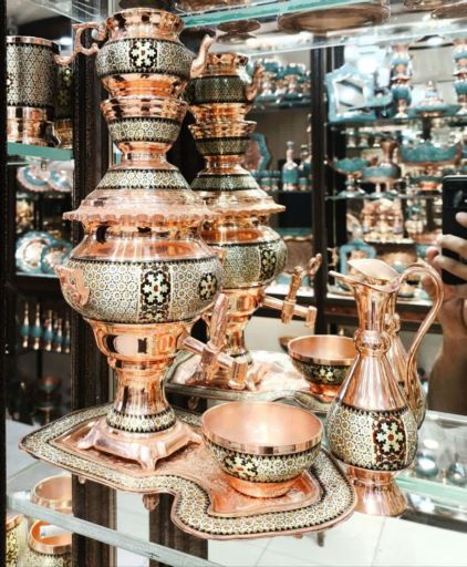 فروش انواع ظروف مسی و فیروزه کوب