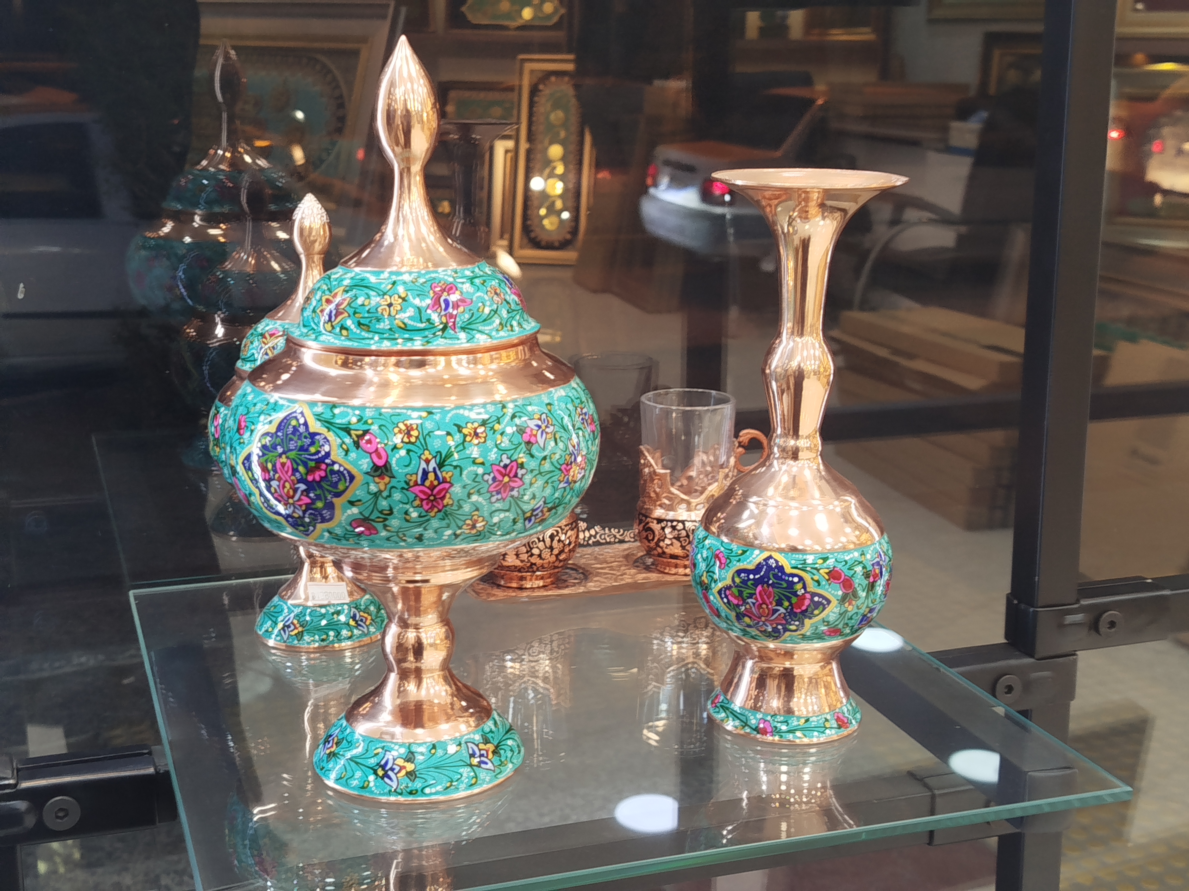 تابلو وظروف مسی فیروزه کوب 