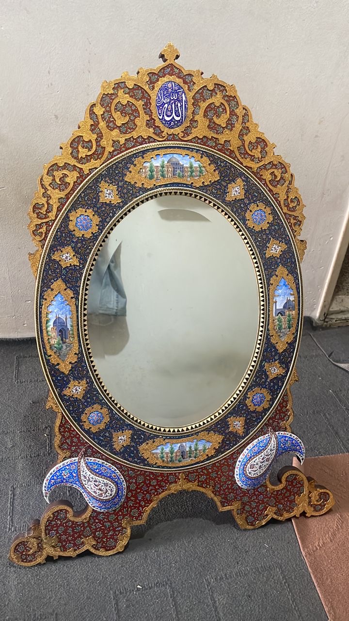 آینه طلا کاری شده عتیقه اصفهان