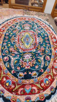 فرش بیضی 6 متری ریزبافت تبریز