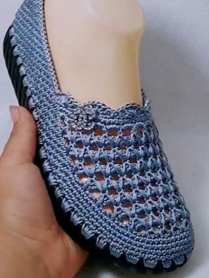 Macrame yarn shoes