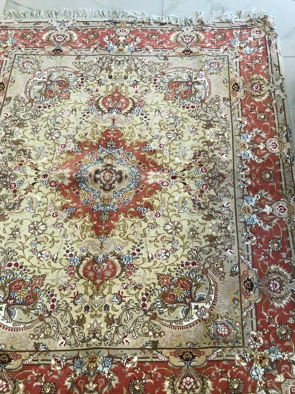 فرش گل ابریشم تبریز