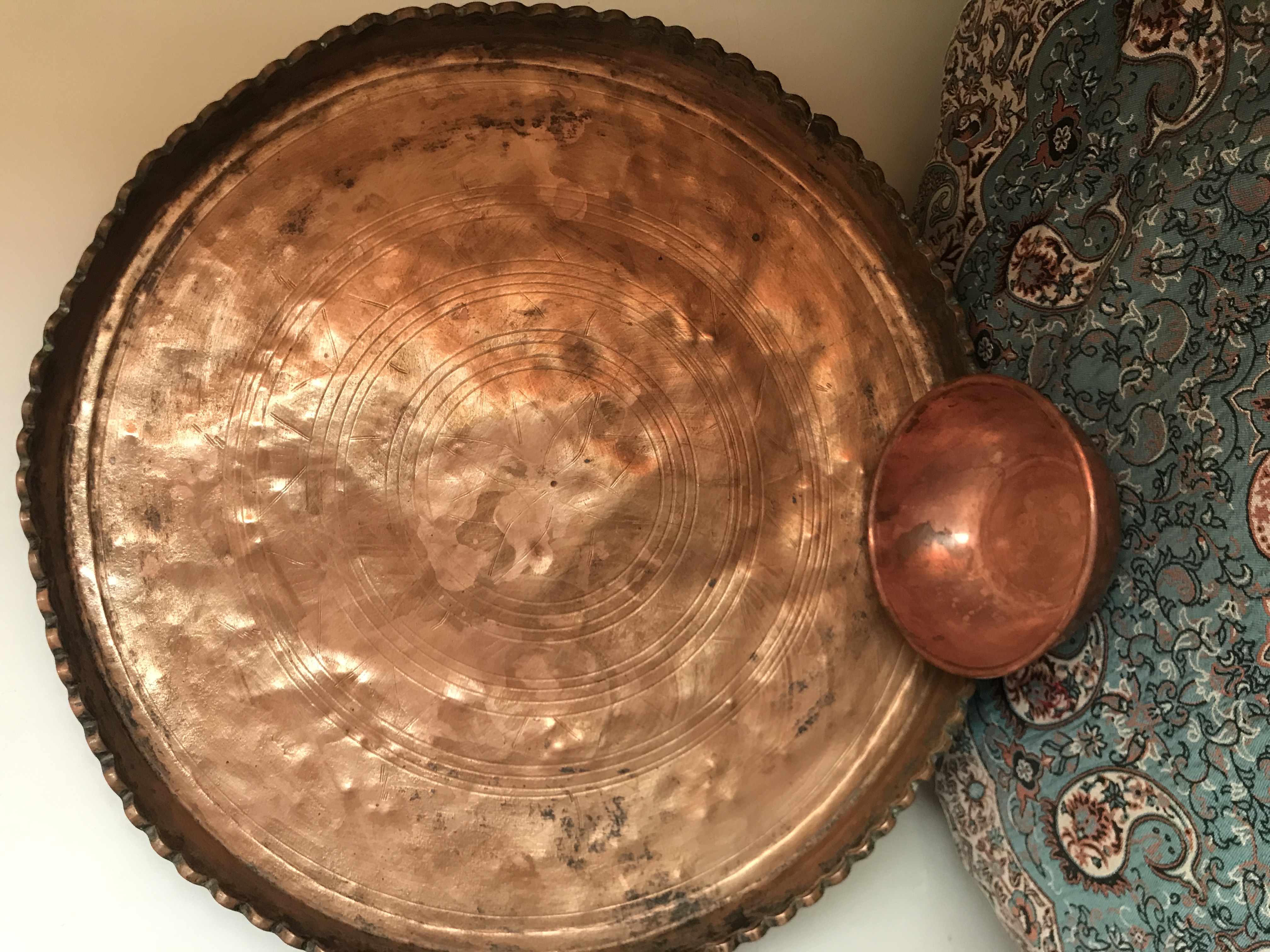 سینی و کاسه مسی
