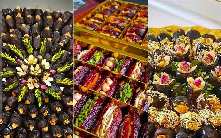 خرمای پر شده از چهار نوع آجیل 