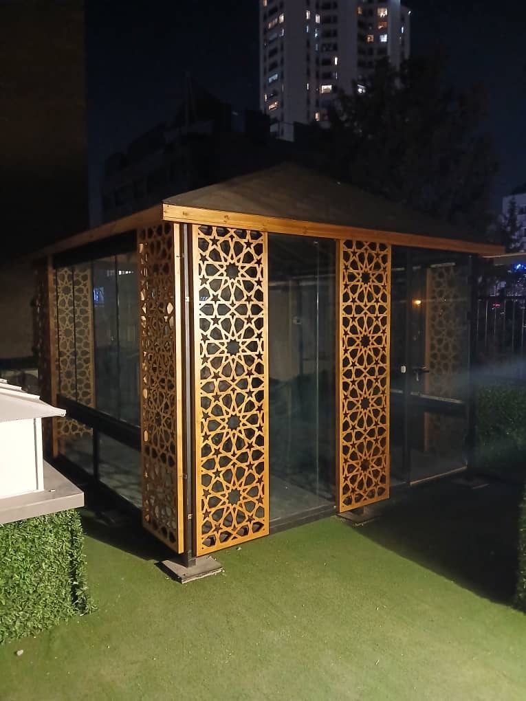 الاچیق چوبی سایبان چوبی پرگولا روفگاردن