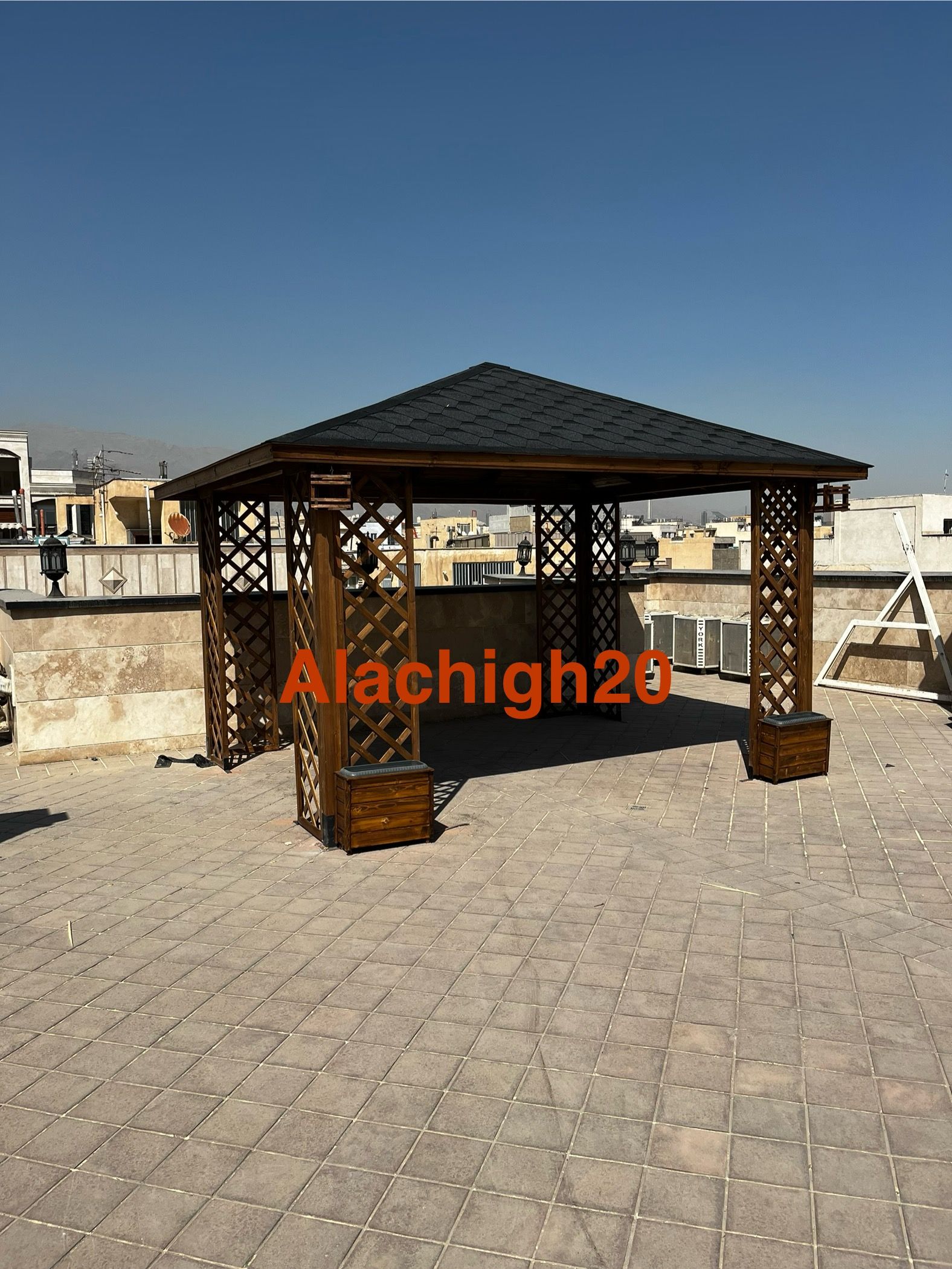 الاچیق چوبی سایبان چوبی پرگولا روفگاردن