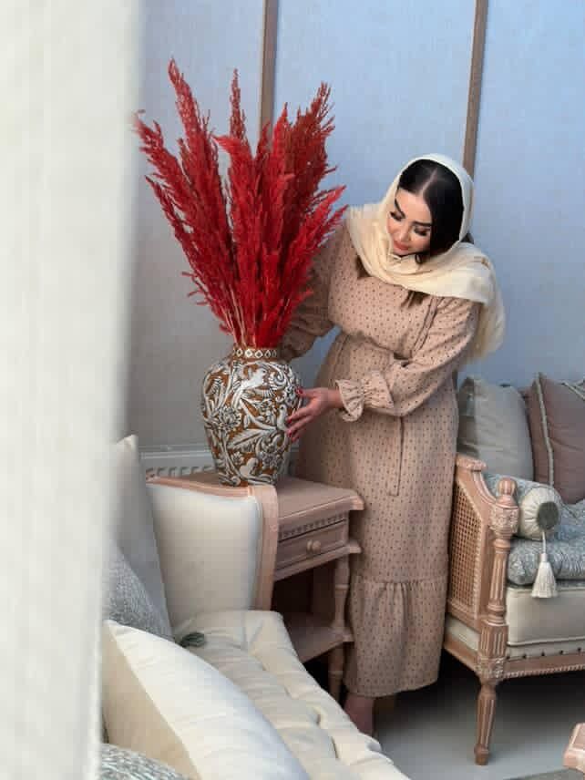 گلدان  و آباژور طرح برجسته دو رنگ