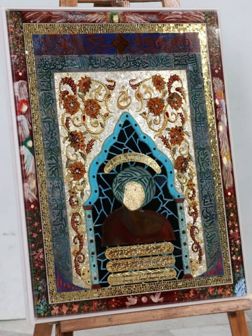 تابلو طلا و جواهرات محمد رسول الله