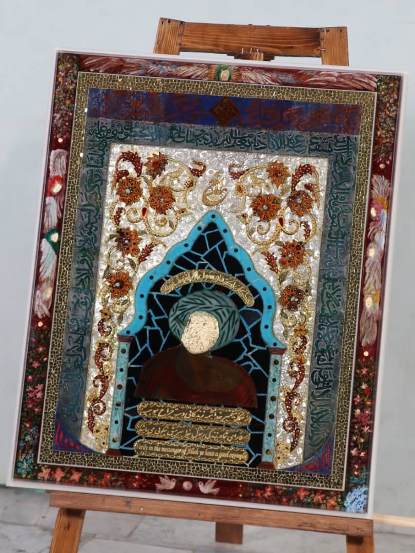 تابلو طلا و جواهرات محمد رسول الله
