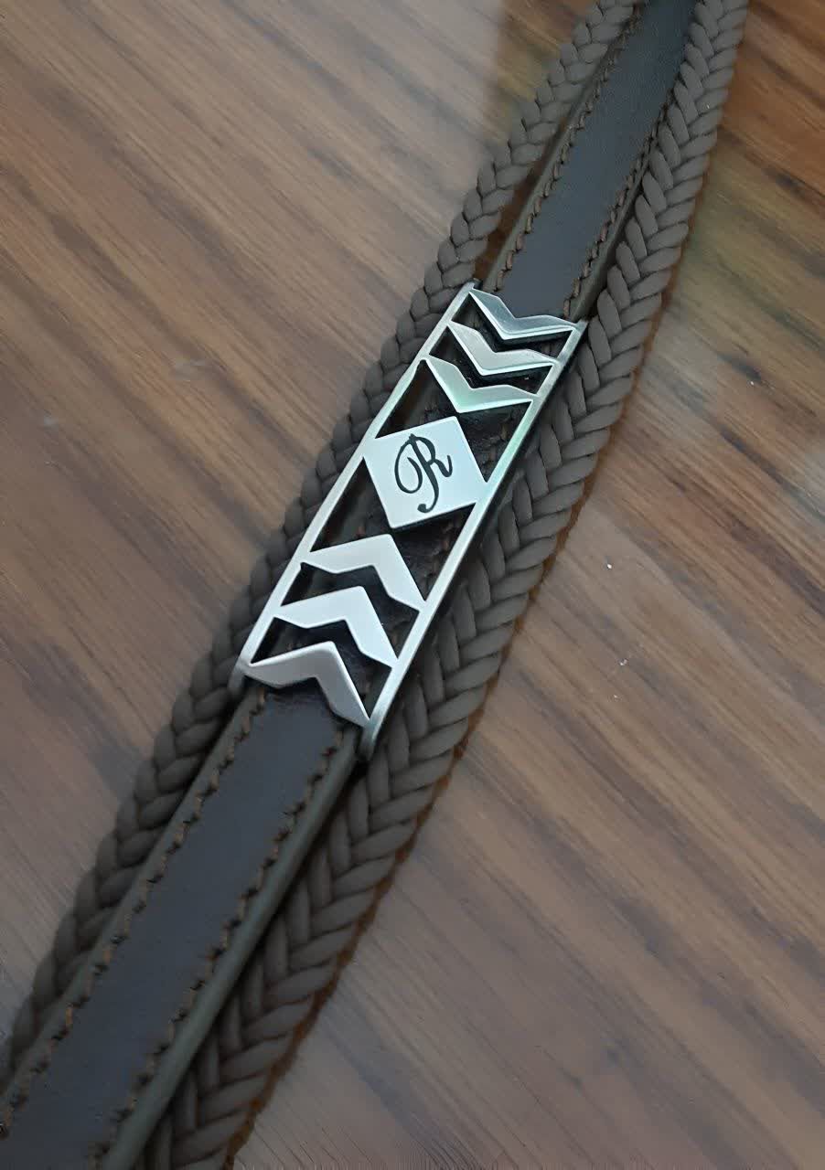 دستبند چرم طبیعی گاوی 