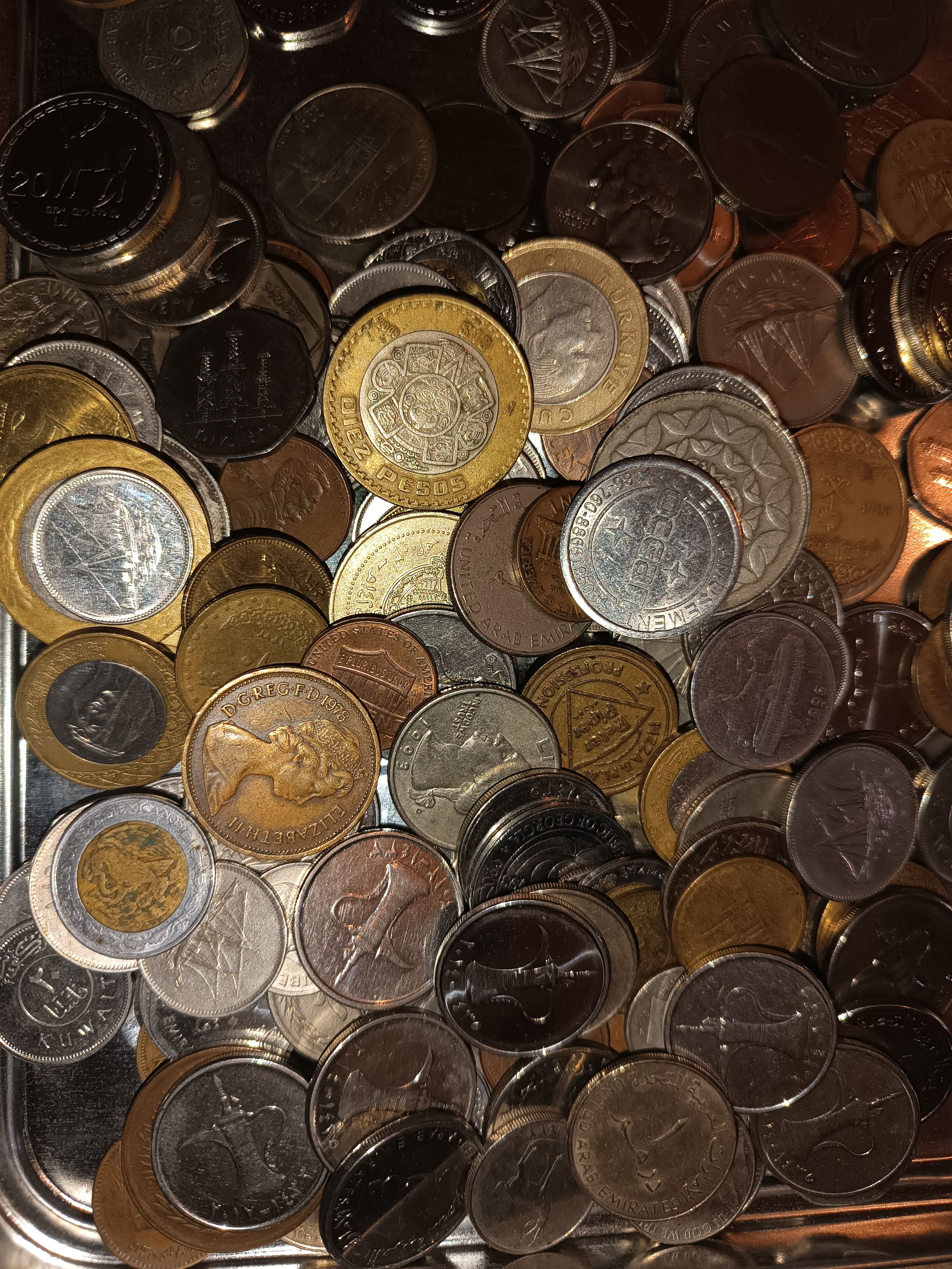 The coins I collected for 9 years.