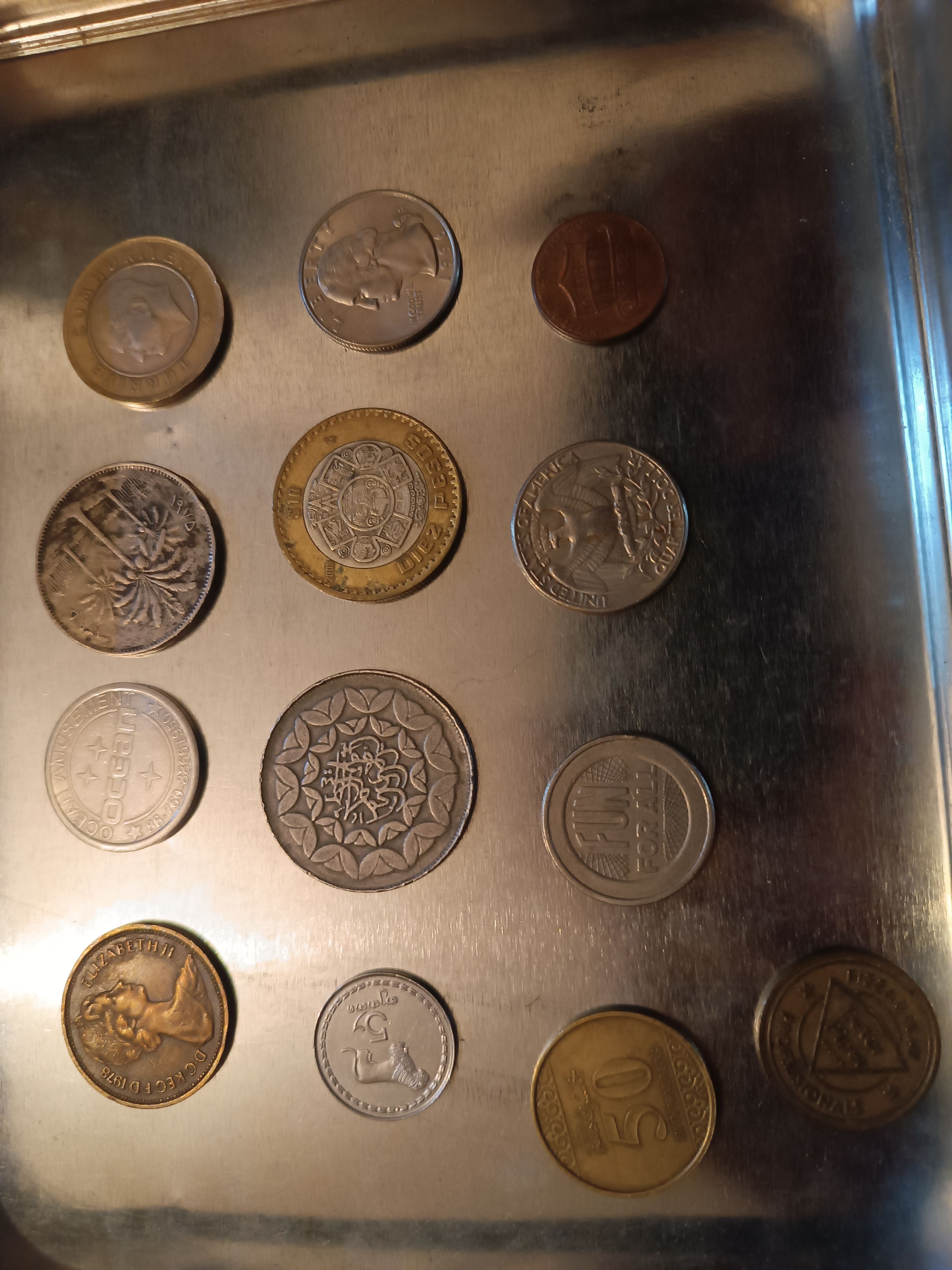 The coins I collected for 9 years.