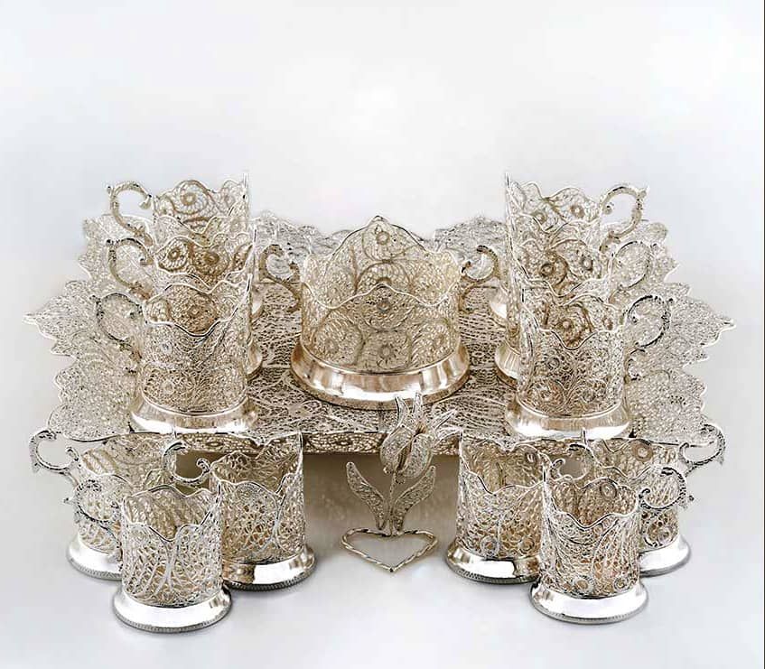 سرویس چای خوری ملیله کاری