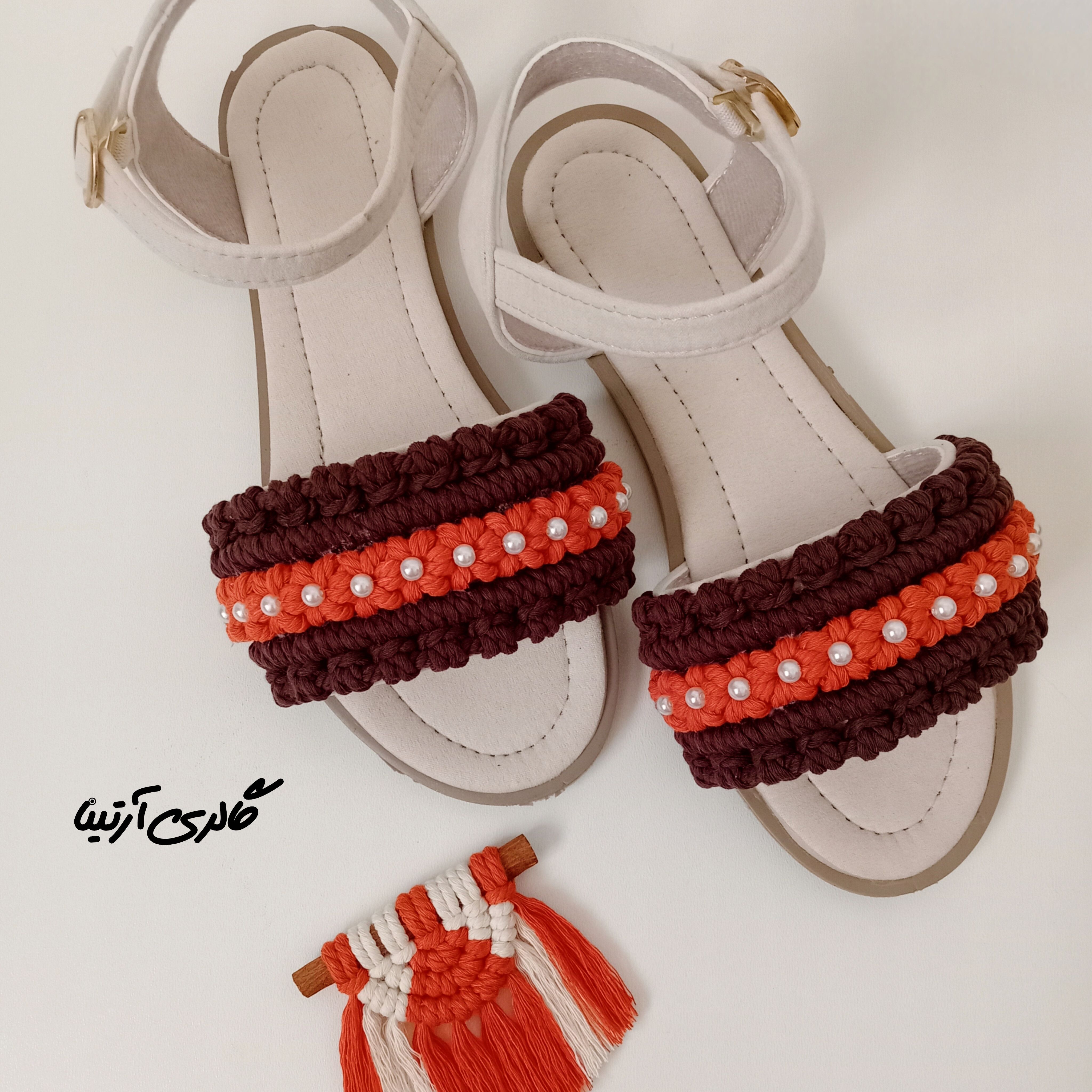صندل زنانه دست بافت 