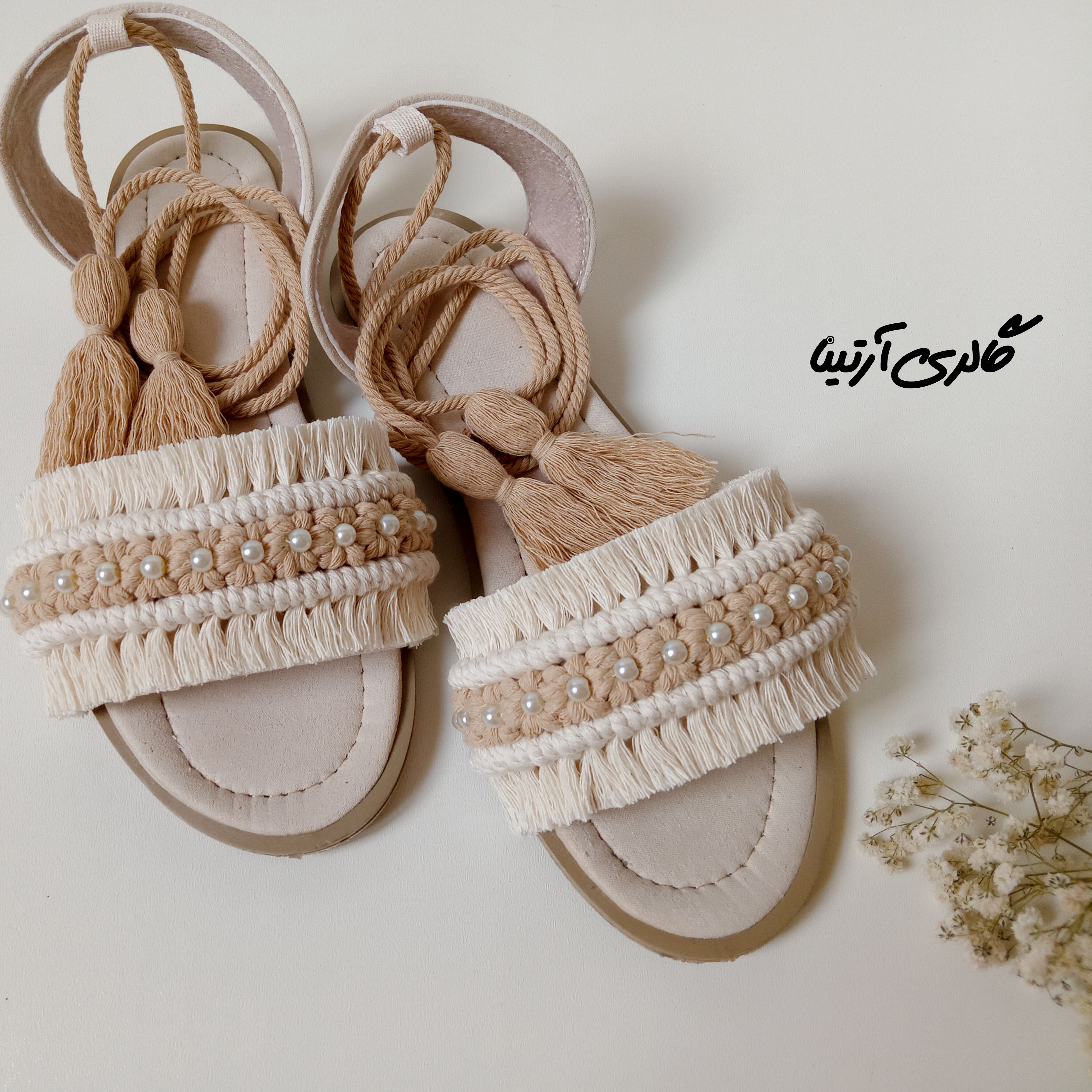 صندل زنانه دست بافت 