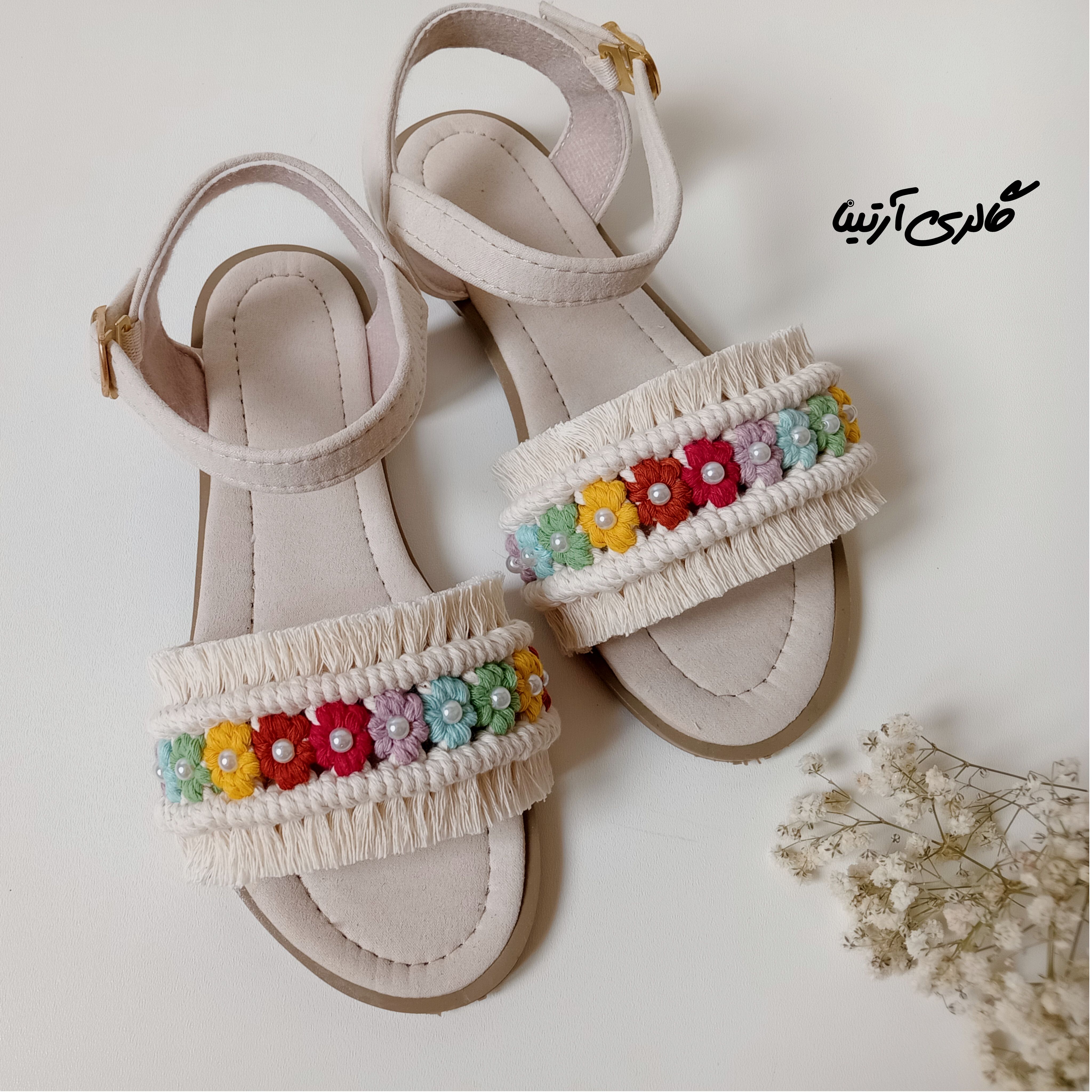 صندل زنانه دست بافت 