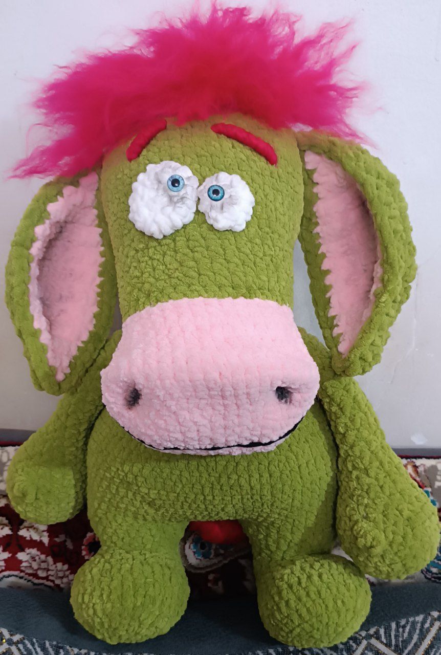 عروسک بافتنی دست بافت الاغ بامزه