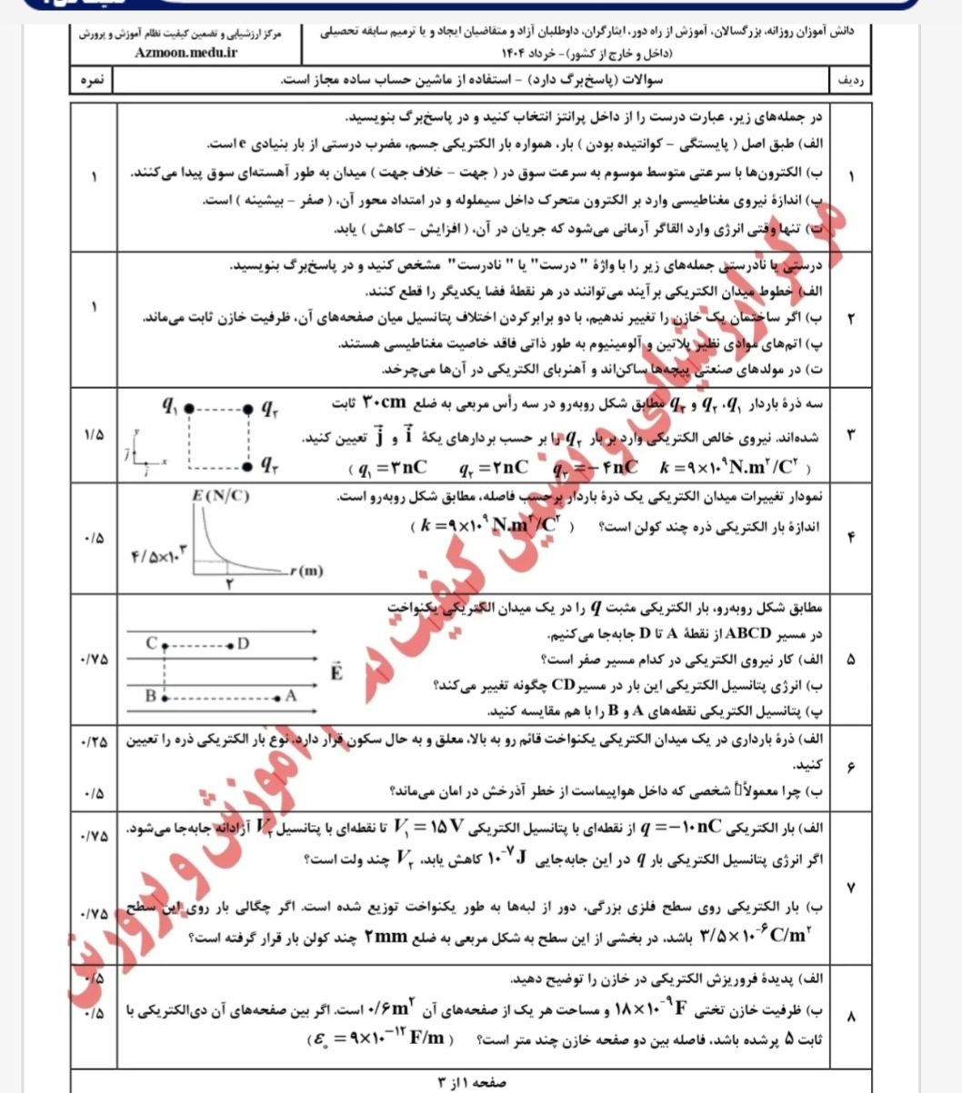 تدریس ریاضی و فیزیک دبیرستان