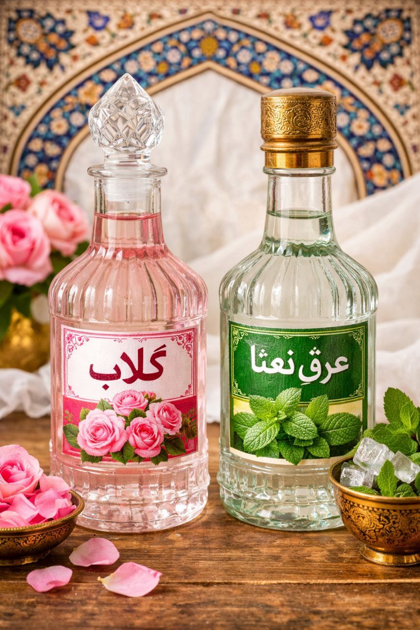 عرق نعنا و گلاب کاشان اعلا