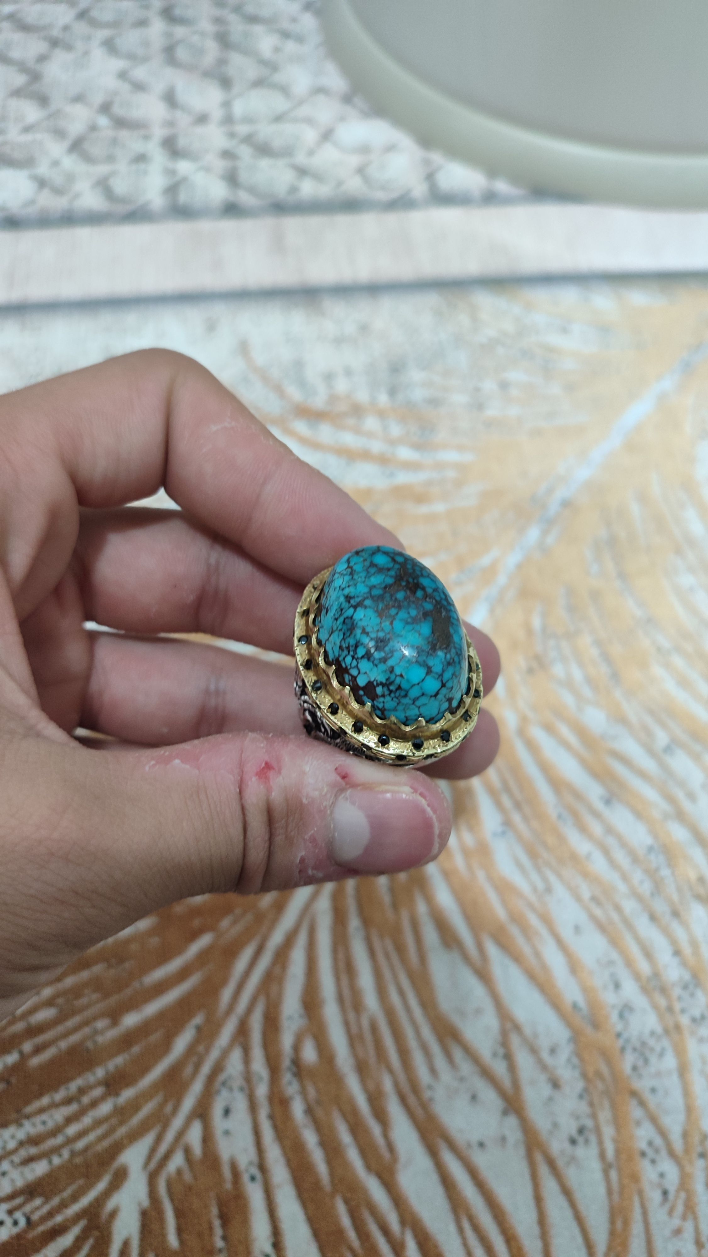 انگشتر فیروزه نیشابوری فاخر شاهانه