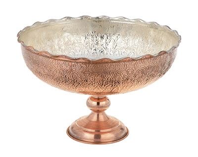 ظروف مسی میناکاری و سیاه قلم