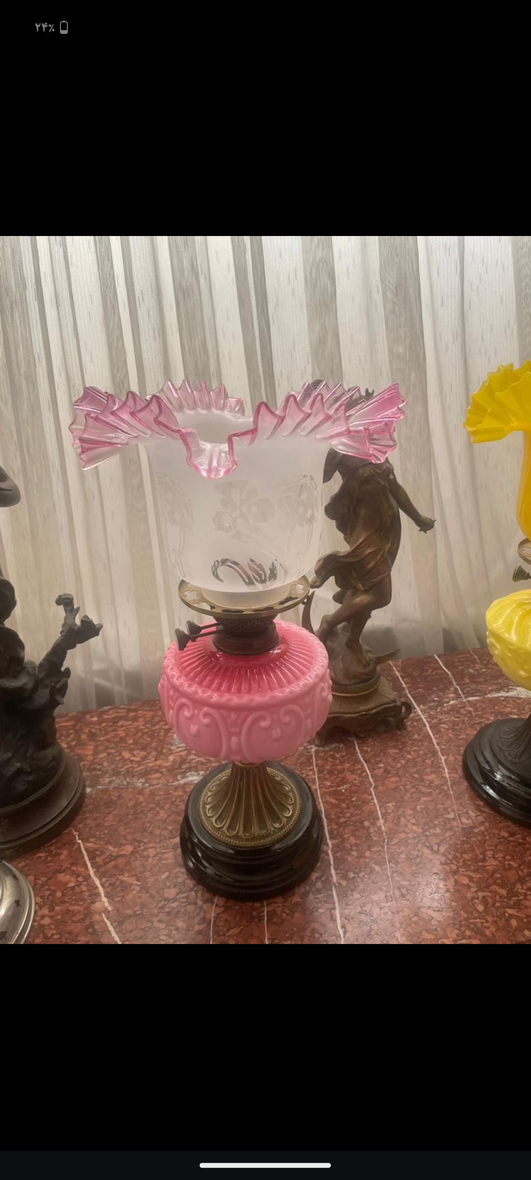 چراغ نفتی آنتیک فرانسوی 