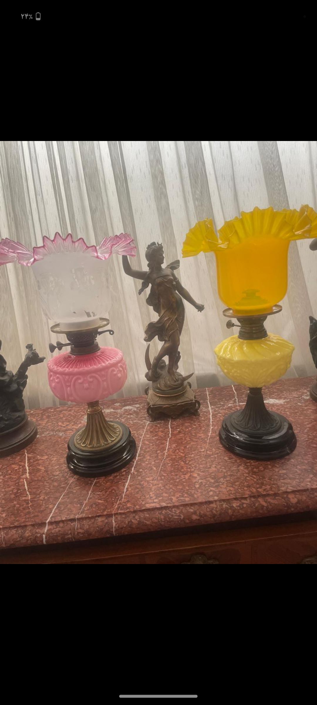 چراغ نفتی آنتیک فرانسوی 