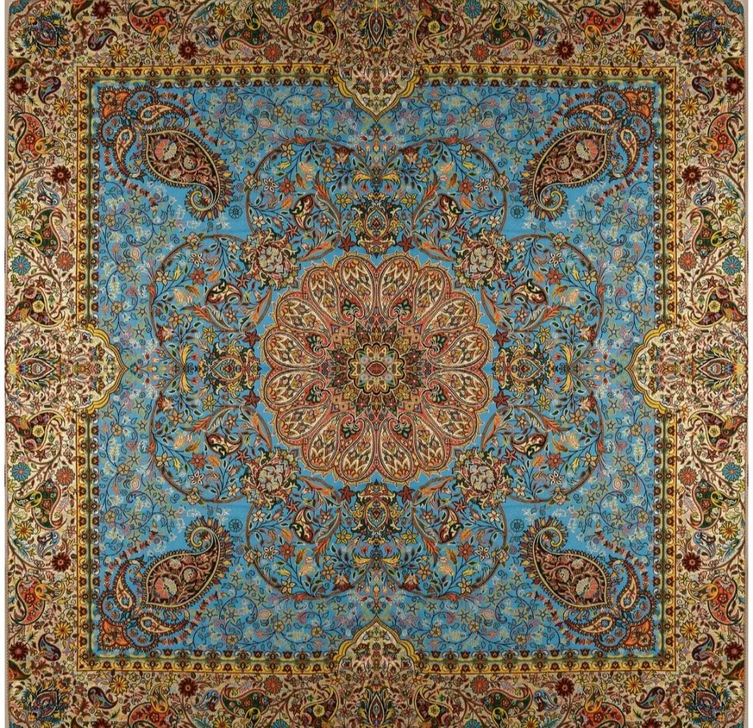 رومیزی ترمه دوزی یزد 95*95*2 وزن 700گرم