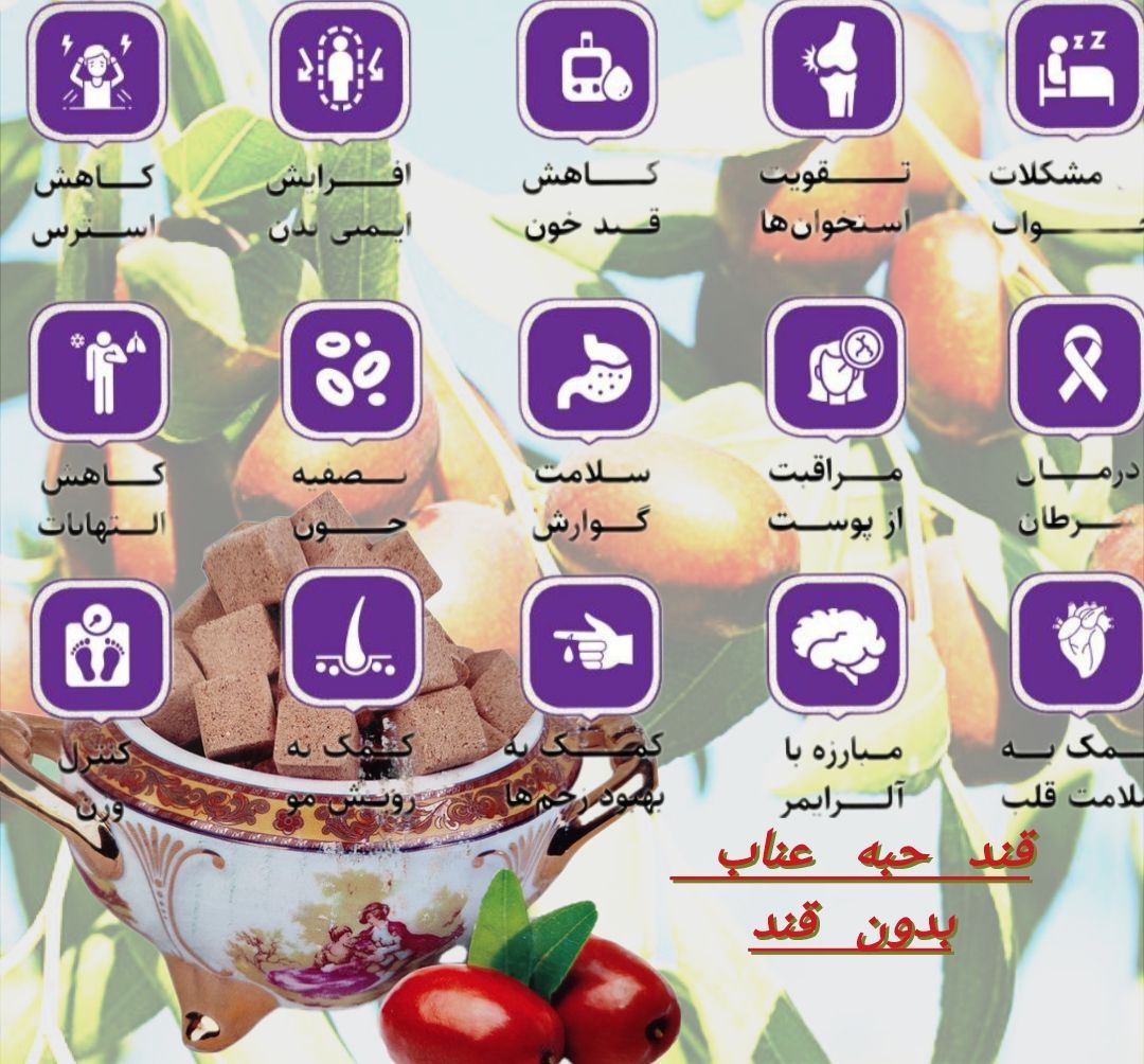 قند حبه عناب بدون قند رژیمی