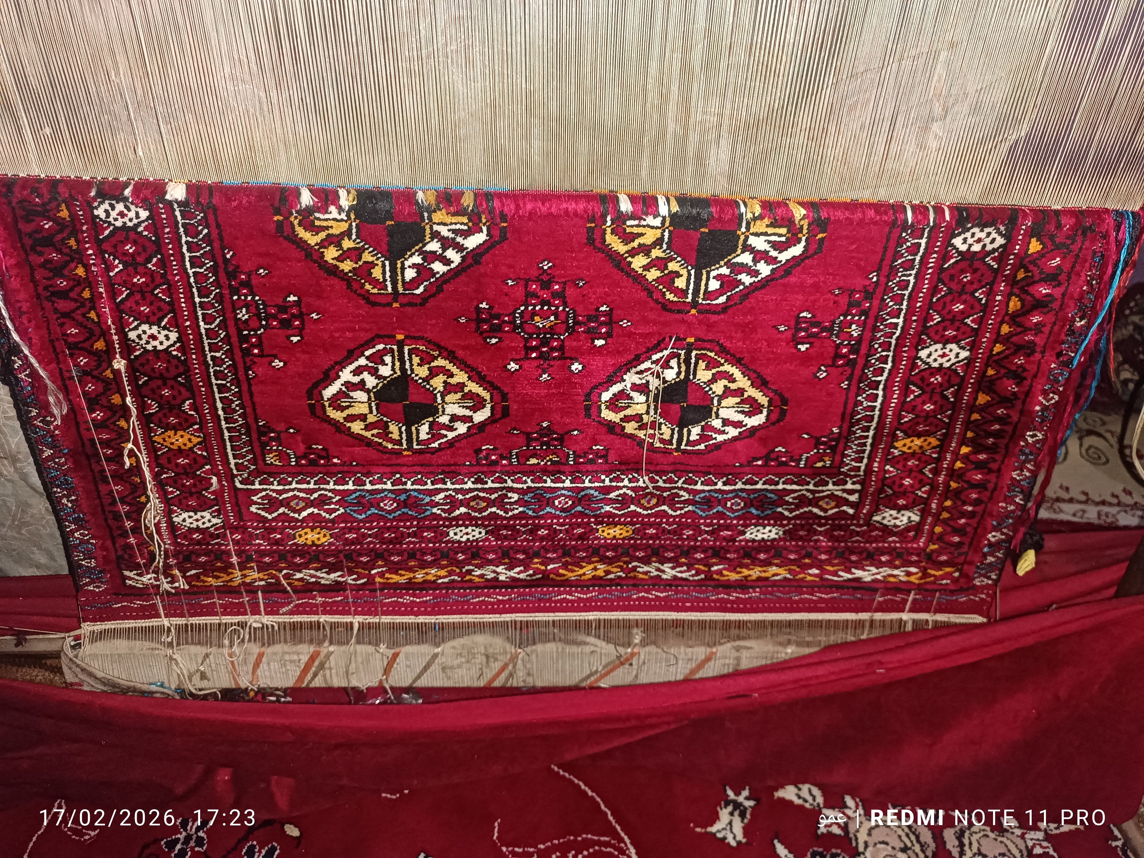 قالیچه دستی ابریشم ۲رو ترکمن 