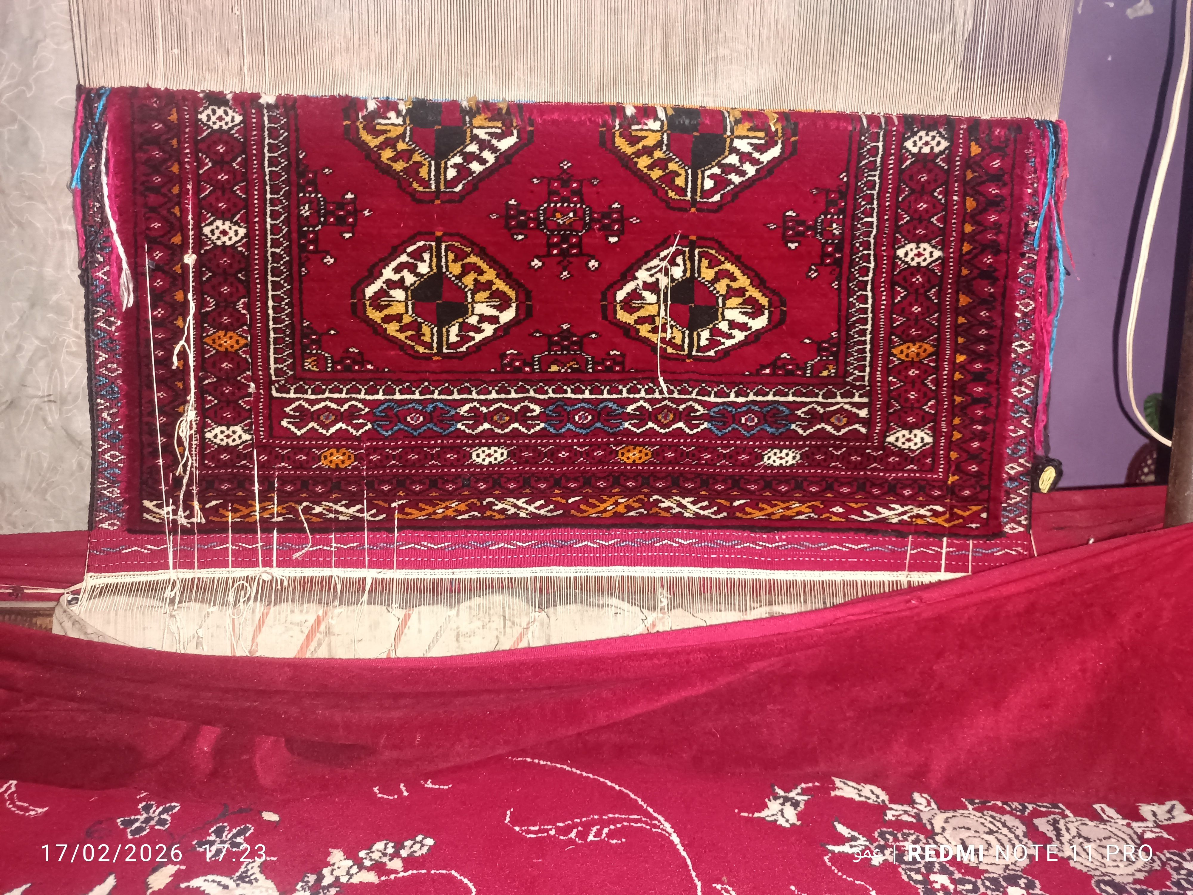 قالیچه دستی ابریشم ۲رو ترکمن 