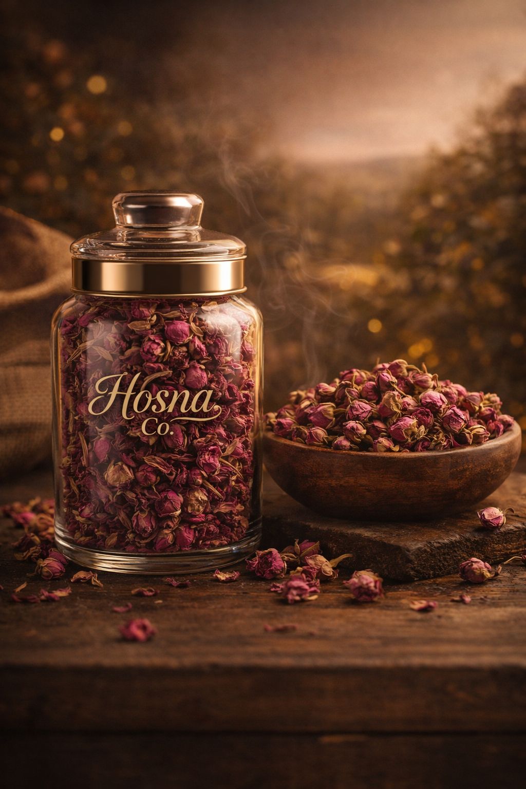 گل محمدی خشک طبیعی hosna co
