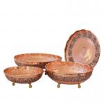 ست ظروف مسی قلم زنی