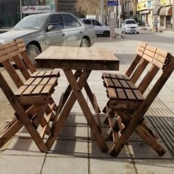 میز و صندلی تا شو چوبی