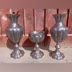 سنگاب و گلدان دستساز مسی