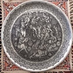 سینی مسی دست‌ساز بسیار زیبا