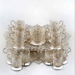 سرویس چای خوری ملیله کاری سرویس چای خوری ملیله کاری