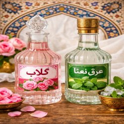 عرق نعنا و گلاب کاشان اعلا
