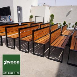 نیمکت چوبی و پارکی با طراحی مدرن