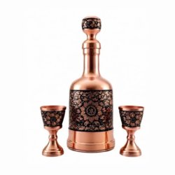 Diamond-Cut Copper Pitcher & Goblet Set Diamond-Cut Copper Pitcher & Goblet Set