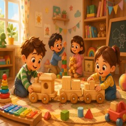 اسباب بازی چوبی قطار