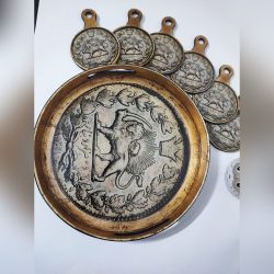 سینی و زیرلیوانی آنتیک رزینی 